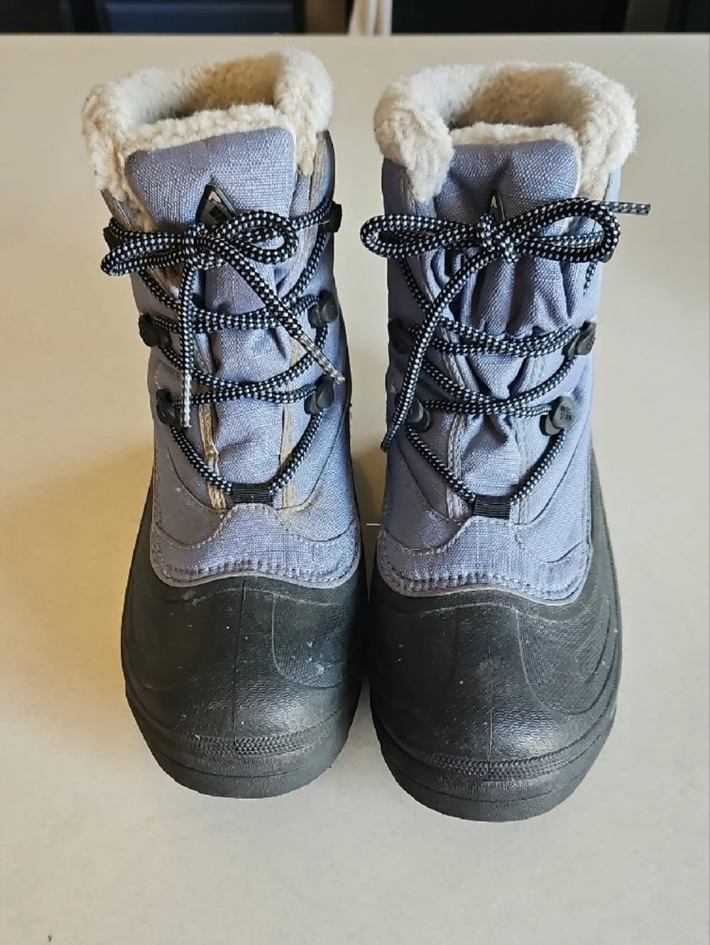 Columbia Gray-Blue Winter Snow Boots with Faux Shearling Cuff
